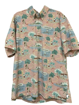 Reyn Spooner Peanuts Surfin’ Snoopy Classic Fit Popover Hawaiian Shirt L - Image 1 of 4