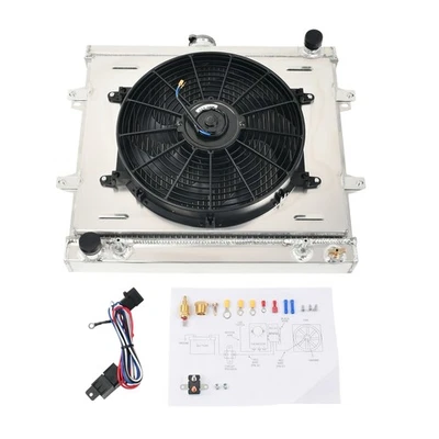 3-Row Radiator & Shroud Fan & Relay For 1984-95 Toyota Pickup 92-95 4Runner SR5 - Image 1 of 4