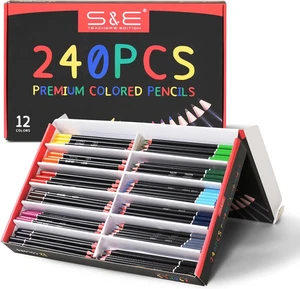 Matite Colorate 240pz, Piombo Pre-Affilato Super Morbido Core, Matita Colorata Bambini - Foto 1 di 12