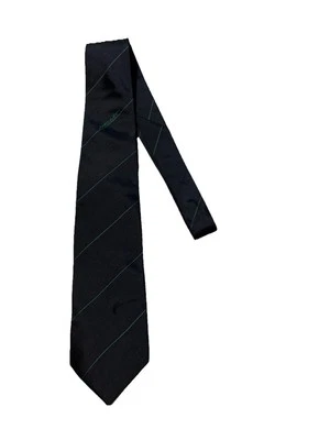 Vintage Alexander Von Humboldt Neck Tie Stiftung Germany Striped Navy Blue Green - Image 1 of 4