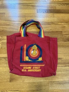 1978 70s Sesame Street 10th Anniversary Big Bird Tote Bag cute electric company  - Picture 1 of 11