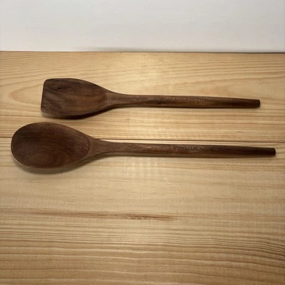 Williams Sonoma Walnut Wood Spoons, Set of 2, 14inches & 12inches cooking spoons - Image 1 of 4