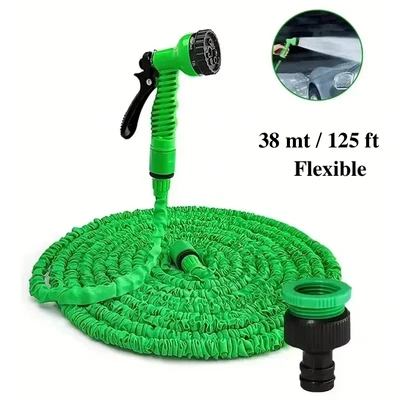 TUBO ESTENSIBILE GIARDINO POMPA D'ACQUA 30 MT ALLUNGABILE PISTOLA ANNAFFIATORE - Image 1 of 4