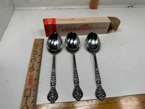 Versailles by MSI Japan Stainless Table Serving Spoons Flatware NOS Box Vintage - Picture 1 of 24