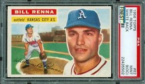 1956 TOPPS # 82 BILL RENNA WHITE PACK FRESH  PSA 9   MAC FINEST & SPOTLESS * - Picture 1 of 4