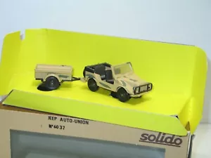 SOLIDO, voiture militaire jeep AUTO-UNION couleur sable et camouflage a - Foto 1 di 3