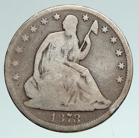 1878 P USA Eagle & Seated Liberty ORLEANS Antique Silver Half Dollar Coin i90951 Cover