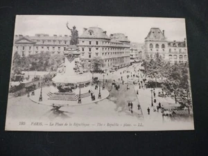 Antique Vtg Paris France The Republic Place Levy Fils & Cie Postcard - Picture 1 of 2