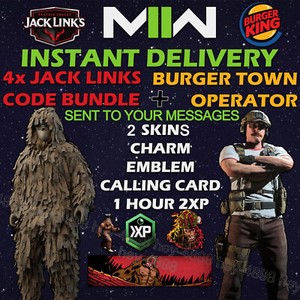 COD MW2 Modern Warfare 2 Jack Links Ghillie Set [4 ITEMS] +FREE BURGERKING SKIN