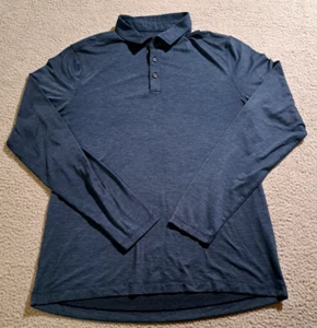 Lululemon Evolution Men`s Teal Blue Long Sleeve Collared Shirt / Size Large - Picture 1 of 6