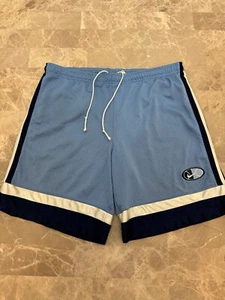Vintage 90s Nike Obsidian Blue Navy White Tag Basketball Shorts Size L UNC - Picture 1 of 8