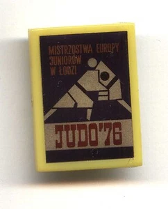 Polish plastic pin button - Junior Judo European Championship Łódź 1976 badge - Picture 1 of 1