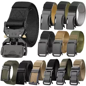 Cinturón táctico de nailon hebilla automática con trinquete deslizante cintura de 1,3" para hombre - Imagen 1 de 27