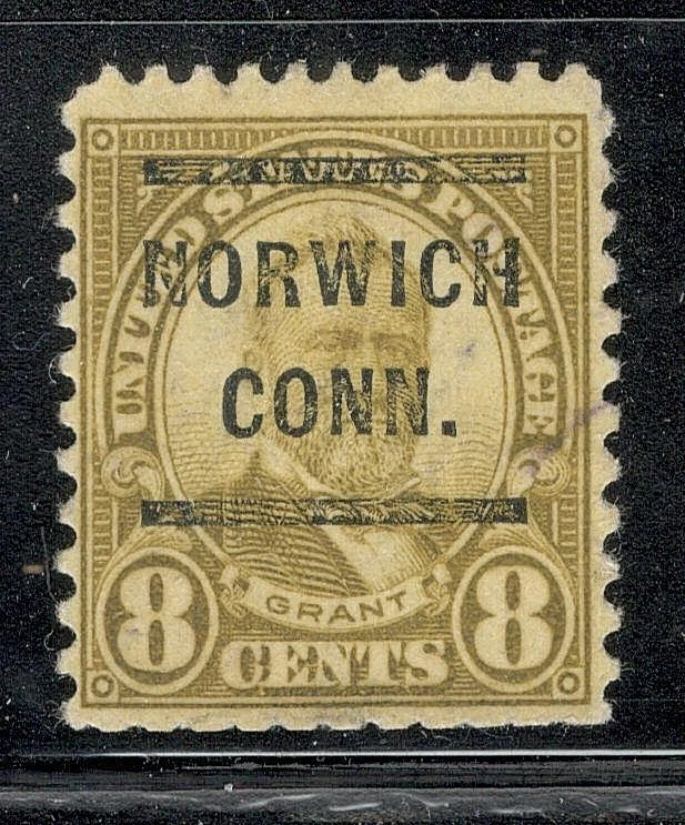 Sc # 640 ~ 8 cent Ulysses S. Grant Issue, Precancel, NORWICH CONN. (b) - Image 1 of 1