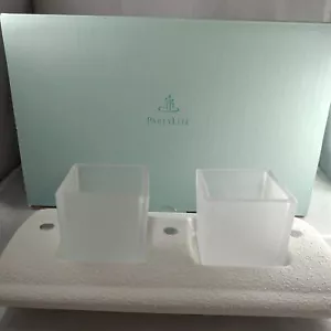 Keramik Schnee mattiert Kerzenhalter elektrische Windlichter PartyLite Marke P7287 - Bild 1 von 7
