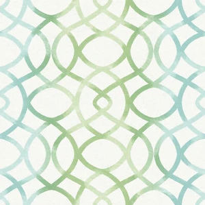 A-Street Prints by Brewster 2697-78032 Twister Aquamarine Trellis Wallpaper - Picture 1 of 3