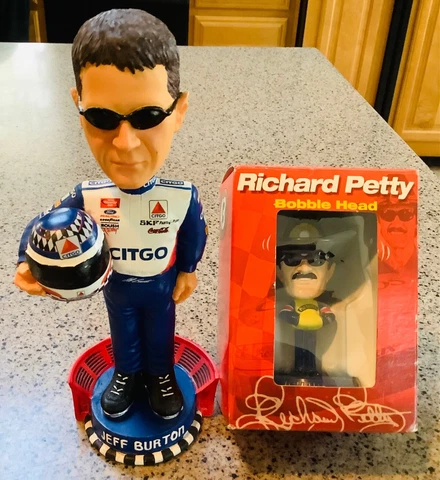 Lot of 2 Nascar Bobbleheads Jeff Burton & Richard Petty New Free Shipping! Cover
