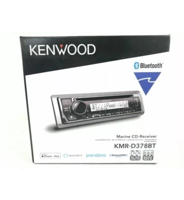 Kenwood KMR-D378BT Marine Bluetooth CD Android iPhone Alexa Pandora XM USB Aux - Image 1 of 4