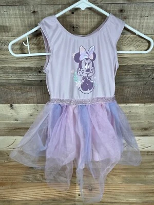 Disney Junior Minnie Mouse Girls 4T Dress Pink Spandex Tulle Tank Top Tutu Skirt - Image 1 of 4