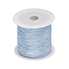 1 Roll Nylon Beading Thread Knotting Cord 0.6mm 50 Yards Satin String, Haze Blue