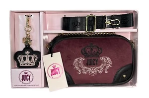 Juicy Couture Gift Set Slim Camera Bag With Strap And Charm NIB Port Wine - Picture 1 of 2