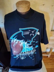 Vintage Carolina Panthers Power Single Stitched Black Football T-Shirt NFL 1993 - Bild 1 von 7