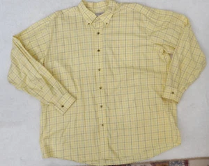 LL Bean Mens Shirt Wrinkle Free Check Traditional Fit Yellow Button 2XL - Picture 1 of 6