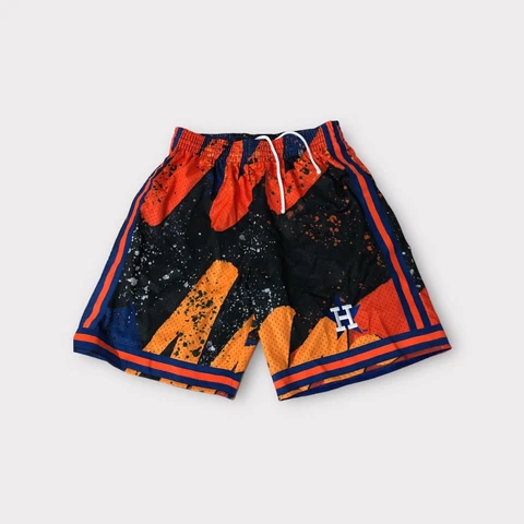 Orange Black Mitchell Ness Houston Astros Shorts Men's Size L Large Cover