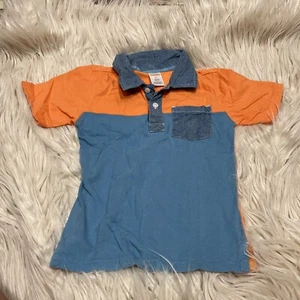 Polo Gymboree Colorblock arancione blu colletto tasca cotone abbigliamento casual gioco - Foto 1 di 5