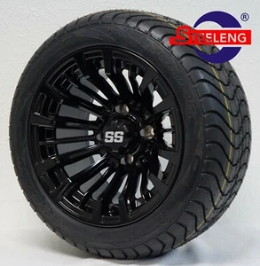 GOLF CART 12" BLACK 'MATADOR' WHEELS / RIMS and 215/40-12 LOW PROFILE TIRES (4)  - Picture 1 of 5