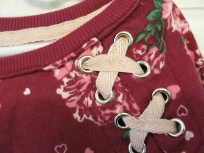 Girl's Sweatshirt Blue w/Butterflies or Pink w/Roses Sizes 4-8 100% Cotton - Image 1 of 4