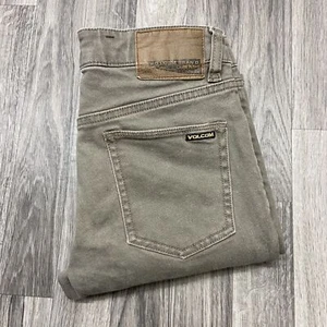 VOLCOM Vorta Slim Fit Straight Leg Beige Denim Jeans Boy's Size 26 - Picture 1 of 13