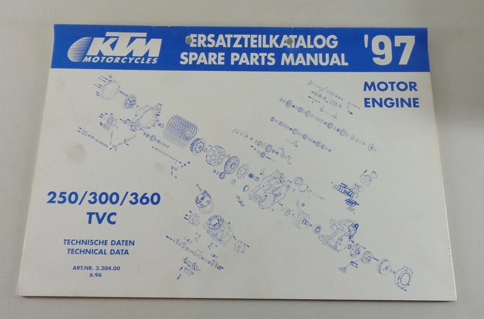 Catalogo Parti Motore KTM 250 / 300 / 360 TVC Del 06/1996 - Immagine 1 di 1