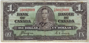 Mogi9 Canada BC-21d F one  dollar 1937 paper note 6/09/2009 - Picture 1 of 2