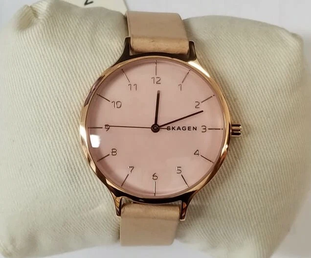 Reloj para mujer Skagen SKW2704 Anita esfera rosa correa de cuero beige Foto 1 de 1