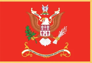 Rechteckfahnen - 299th Engineer Battalion - Engineer Branch - Flagge mit Fransen - Bild 1 von 1