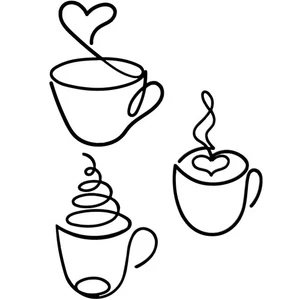 3 Pieces Coffee Cup Metal Wall Art Wire Coffee Bar Hanging Decor Cafe Themed ... - Picture 1 of 7