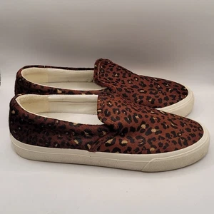 Madewell Sidewalk Slip-On Leopard Calf Hair Sneakers 7.5 - Picture 1 of 11