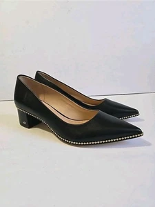 Coach Willa Damen-Pumps Blockabsatz spitz zulaufend Nieten schwarz Größe 8 - Bild 1 von 6