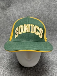 Vintage Nike Super Sonics Wollmischung tailliert Stretch Mütze Größe Large 7 3/8 1/2 5/8 - Bild 1 von 9