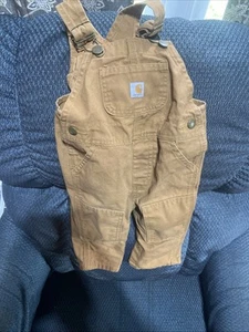 Carhartt Flanell gefütterte Doppelknie Latzhose Kleinkind 18 Monate braun Größe 18M - Bild 1 von 3