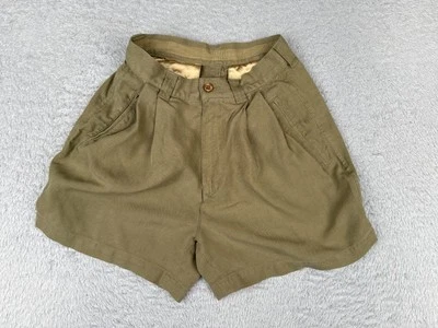 Tommy Bahama Pantalones Cortos Mujer 2 Verdes Plisados 100% Seda Bermudas Bolsillos 24x4 Foto 1 de 4