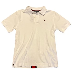 Tommy Hilfiger Boy's White Cotton Polo Shirt Medium 12/14 - Picture 1 of 2