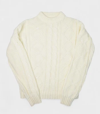 Vintage Sears Sweater Mens Large Kings Road Fisherman Chunky Cable Knit Acrylic - Image 1 of 4