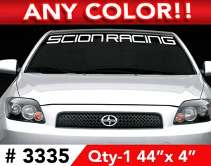 SCION RACING "WORD" FRS TC XA XB WINDSHIELD DECAL STICKER 44" x 4" ANY 1 COLOR - Picture 1 of 4