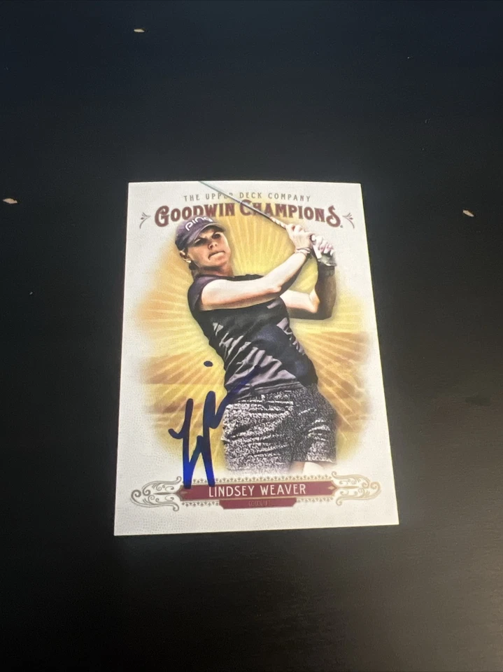 2018 Upper Deck Goodwin Signed LINDSEY WEAVER #21 Base Golf LPGA PGA Autograph - Image 1 of 3