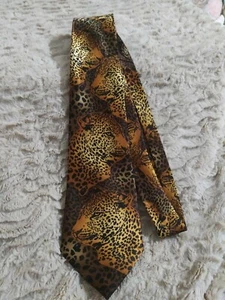 Steven Harris Men’s Necktie Big Cat Leopard Cheetah Print BEAUTIFUL - Picture 1 of 4