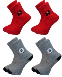 Ladies 4pk Fleecey Scotty Dog and Baaaaa Sheep Socks Warm Comfortable Value Deal - Picture 1 of 1