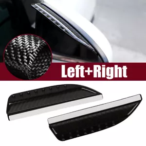 Real Carbon Fiber Black Car Mirror Rain Visor Guard Car Accessories Decoration - Picture 1 of 12