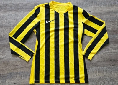 Camiseta de fútbol Nike para mujer talla pequeña a rayas división IV SS muestra amarilla calce seco Foto 1 de 4